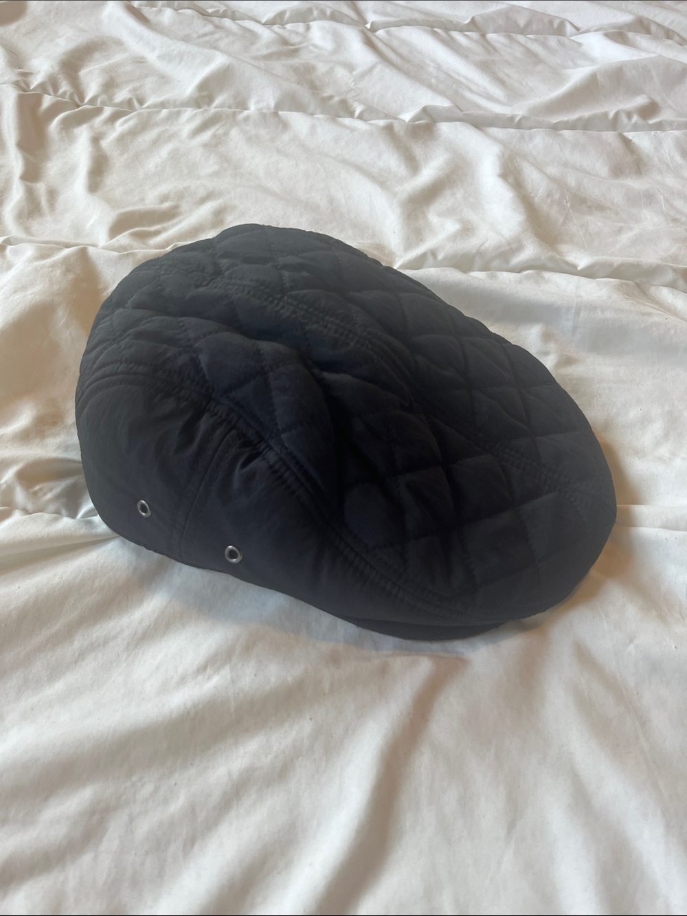 Kangol Quilted Black Flat Cap